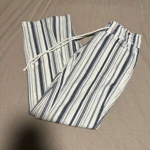 Roxy Striped Drawstring linen pants